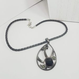 Lia Sophia Sapphire Green Pendant Necklace